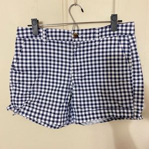 Size 8 mid rise Old Navy Shorts blue checked